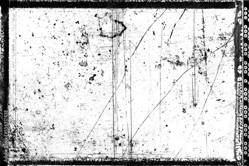 Obraz na płótnie Dusts and scratches template with vintage photo film frame on transparent background (png image). Useful for design, vintage film effects, and backgrounds. w salonie