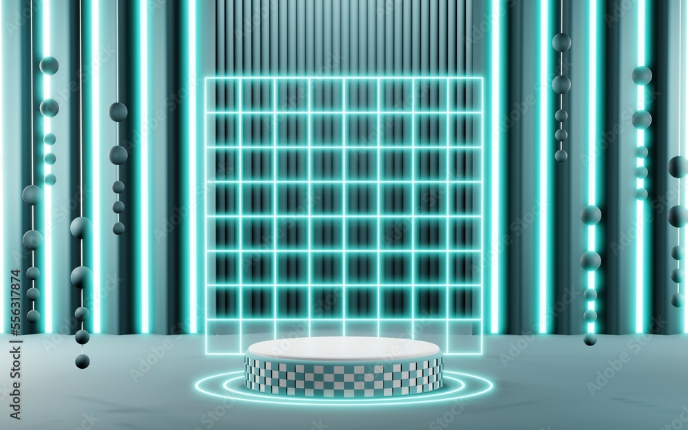 3D render of Podium background in blue tones for displaying cream products. cosmetics 3D render of Podium background in blue tones for displaying cream products. cosmetics