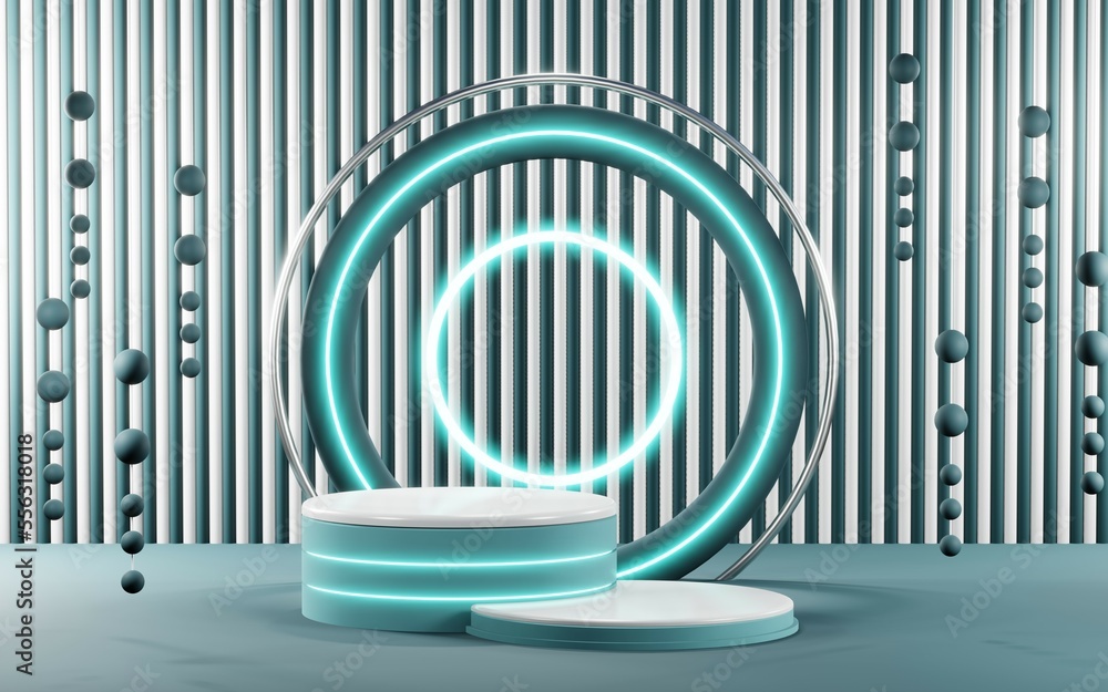 3D render of Podium background in blue tones for displaying cream products. cosmetics 3D render of Podium background in blue tones for displaying cream products. cosmetics