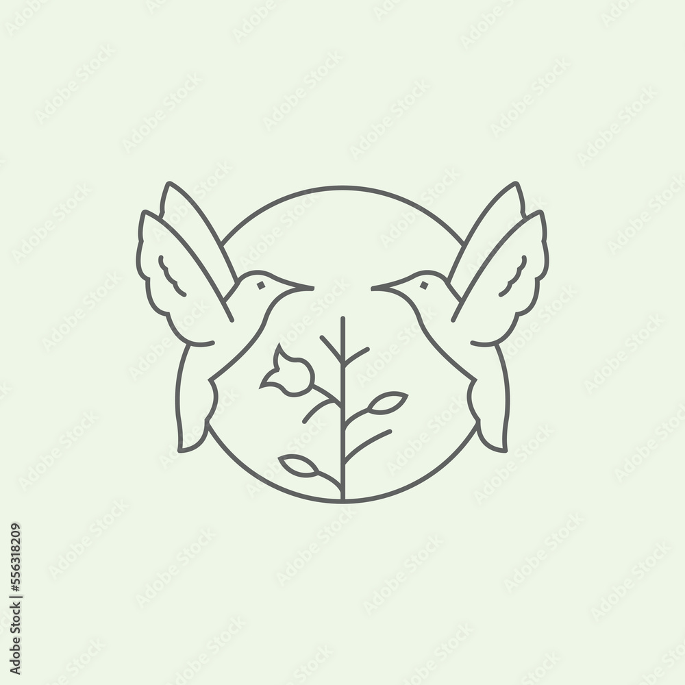 two bird minimalist line art logo design illustration fly two bird minimalist line art logo design illustration fly