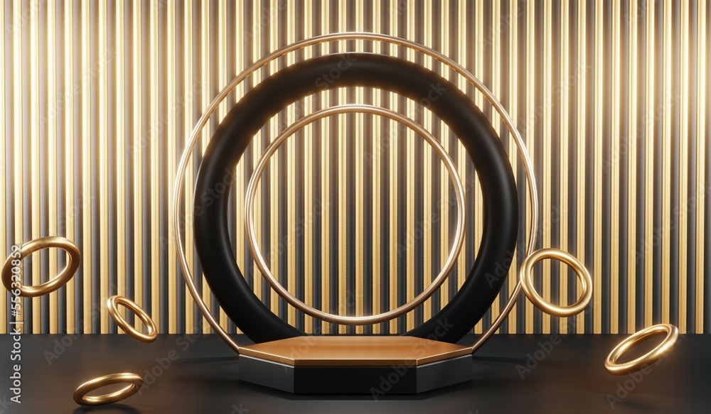 3D rendering of blank product background for cream cosmetics Modern black podium background 3D rendering of blank product background for cream cosmetics Modern black podium background
