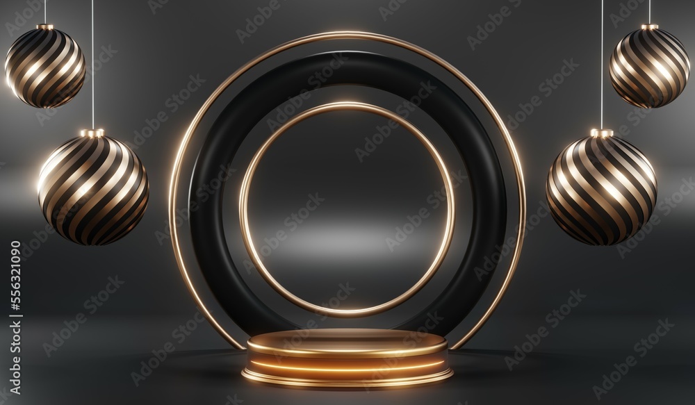 3D rendering of blank product background for cream cosmetics Modern black podium background 3D rendering of blank product background for cream cosmetics Modern black podium background