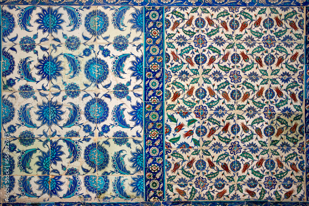 Ottoman handmade blue  tiles decoration,, Istanbul, Turkey