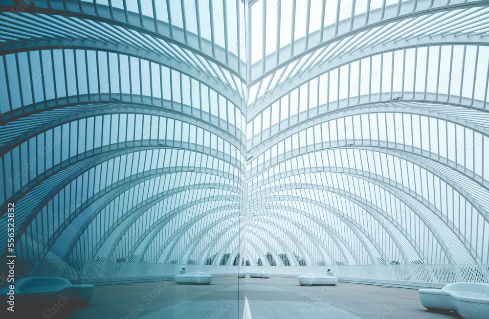 Fototapeta premium abstract architecture background with blue lines