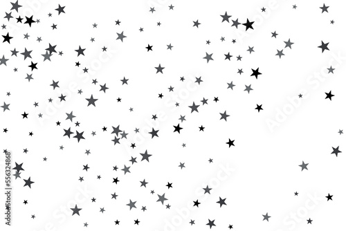 Star confetti. Silver casual confetti background. Bright design pattern.