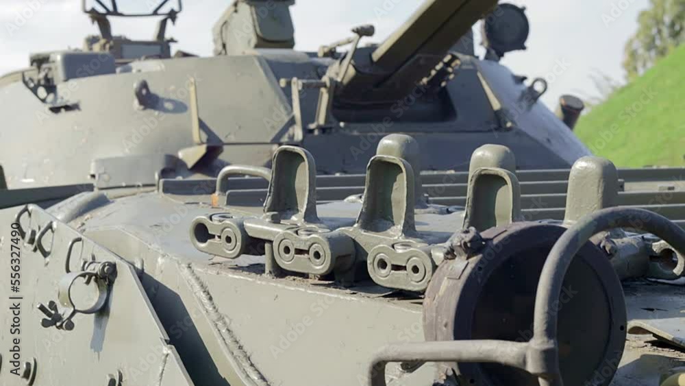 Front headlight with battle tank protection. Very bright searchlight on