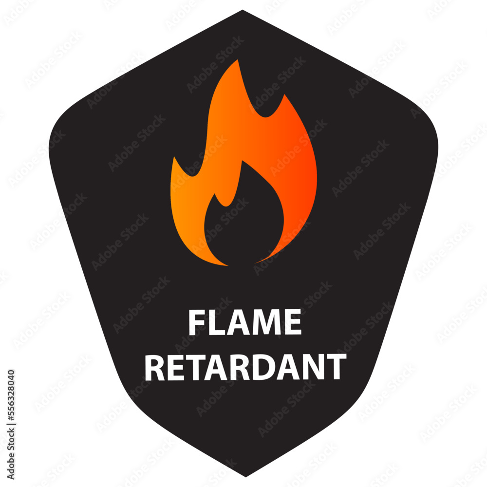 Flame retardant icon.Fire resistant.Vector flat illustration.Isolated on white background. - obrazy, fototapety, plakaty 