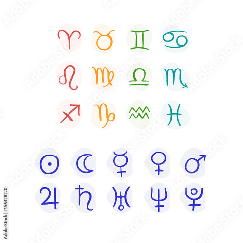Zodiac and planet simbols photo
