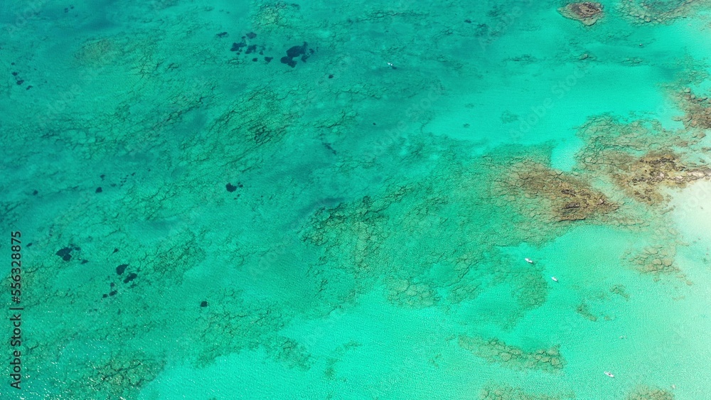 Top view on Elafonisi Beach in Greece by drone. Turquoise sea and lagoon Top view on Elafonisi Beach in Greece by drone. Turquoise sea and lagoon