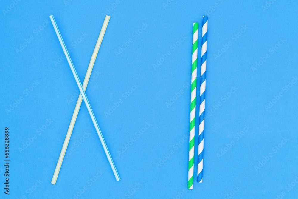 Plastic straw. Plastic pollution is harmful to marine life