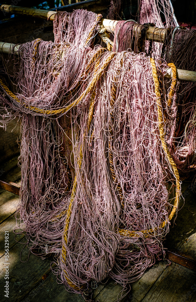old fishing net - close up old fishing net - close up