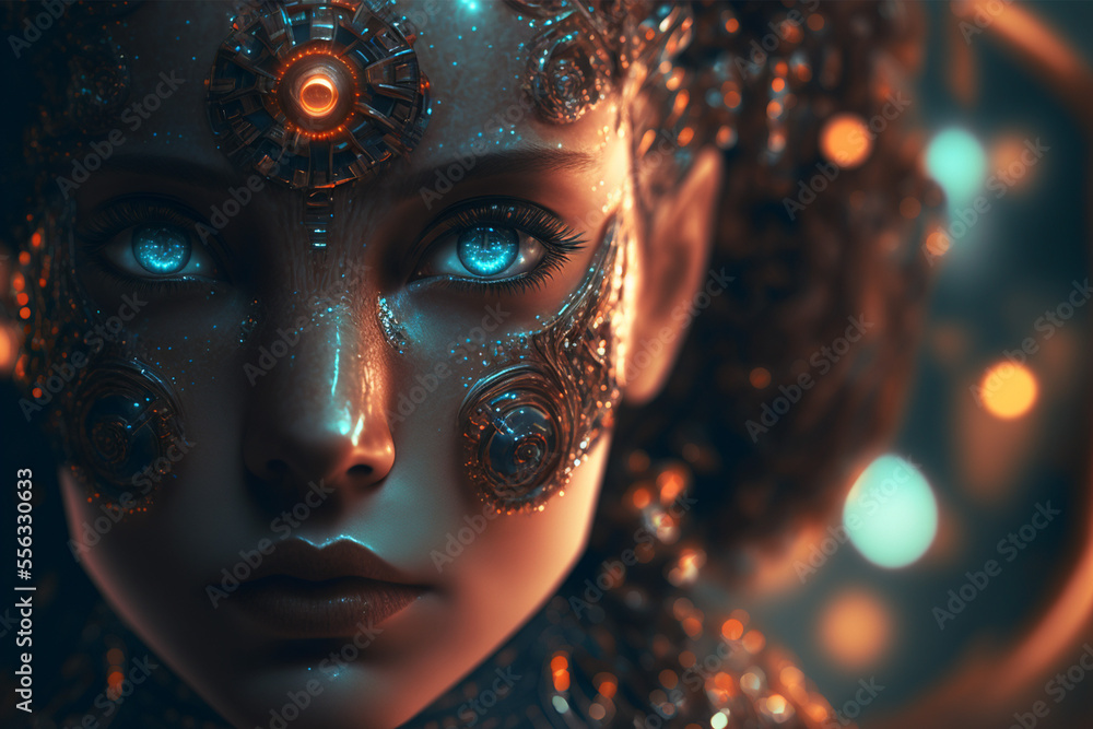 Fototapeta premium The Goddess of Wisdom - sci fi fantasy art