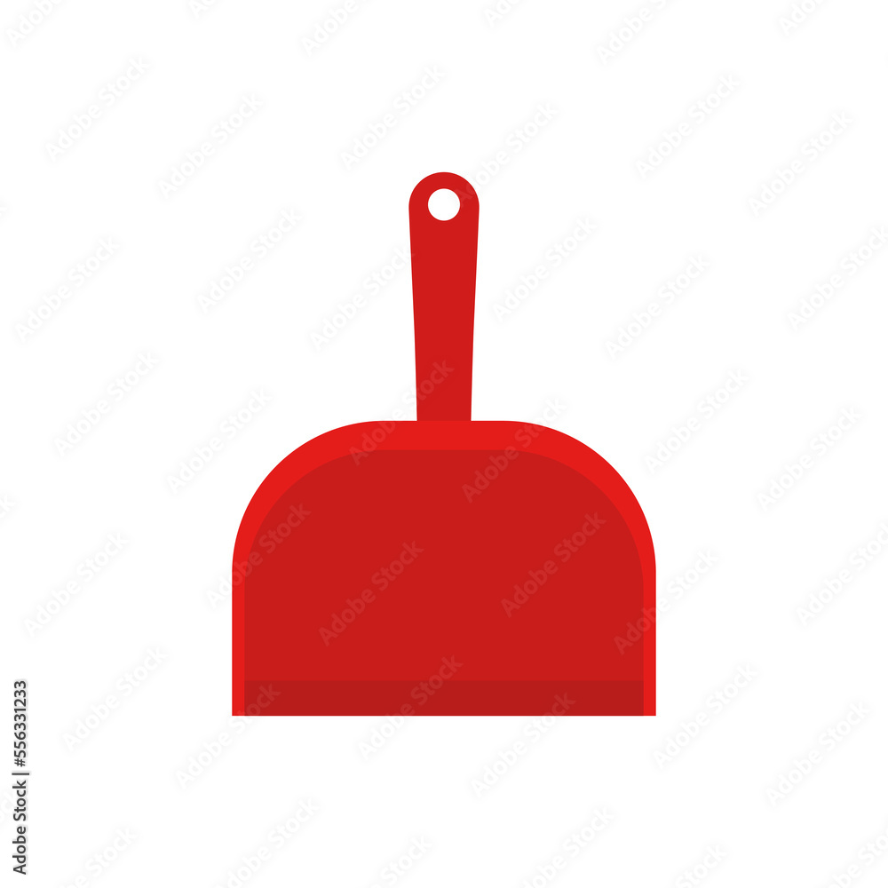 Obraz premium Red dustpan icon. Vector illustration.