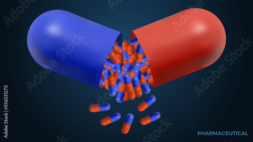 Realistic medicine tablet.3d medicine tablet