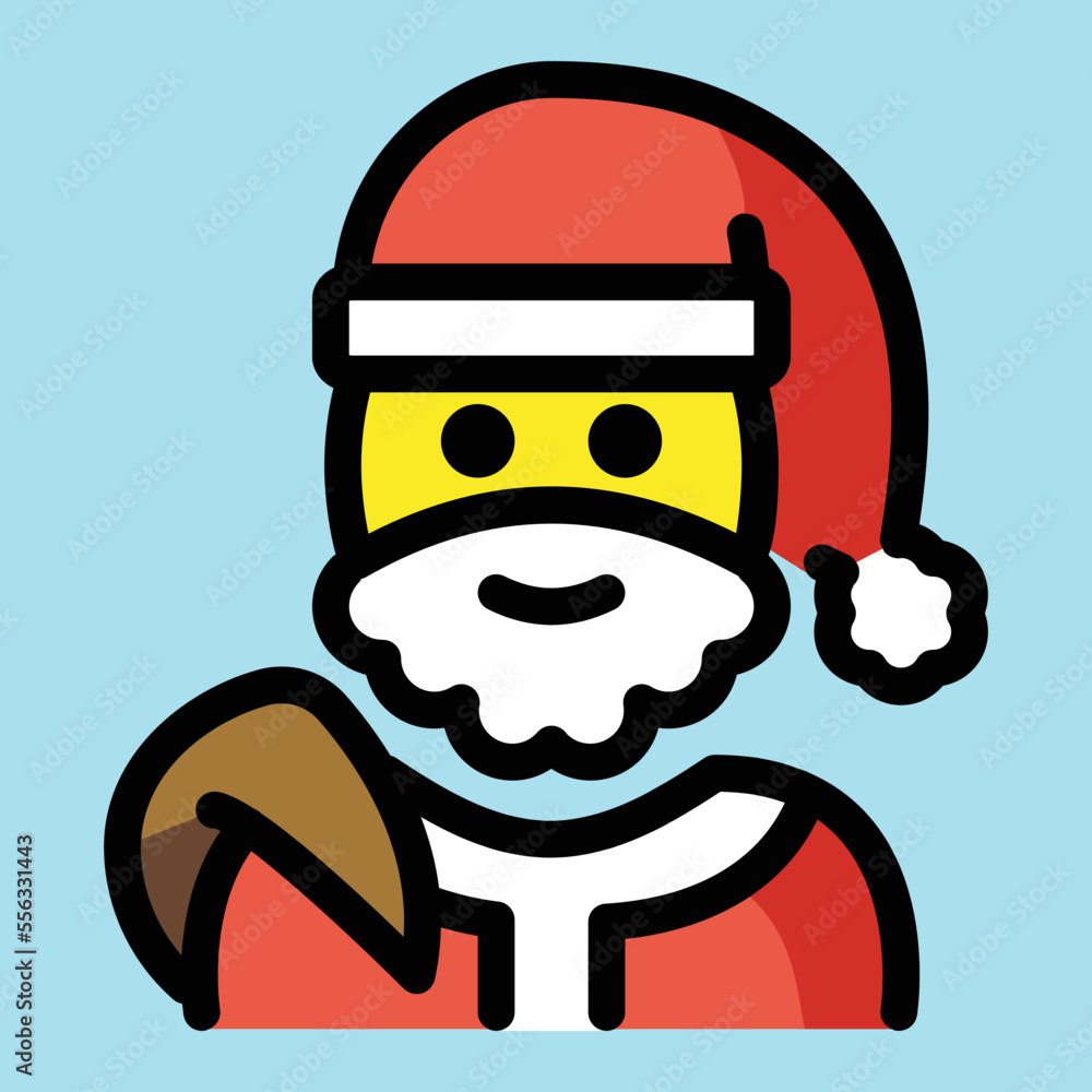 Santa Claus vector icon. Isolated Ded Moroz Christmas New Year sign character emoji design.