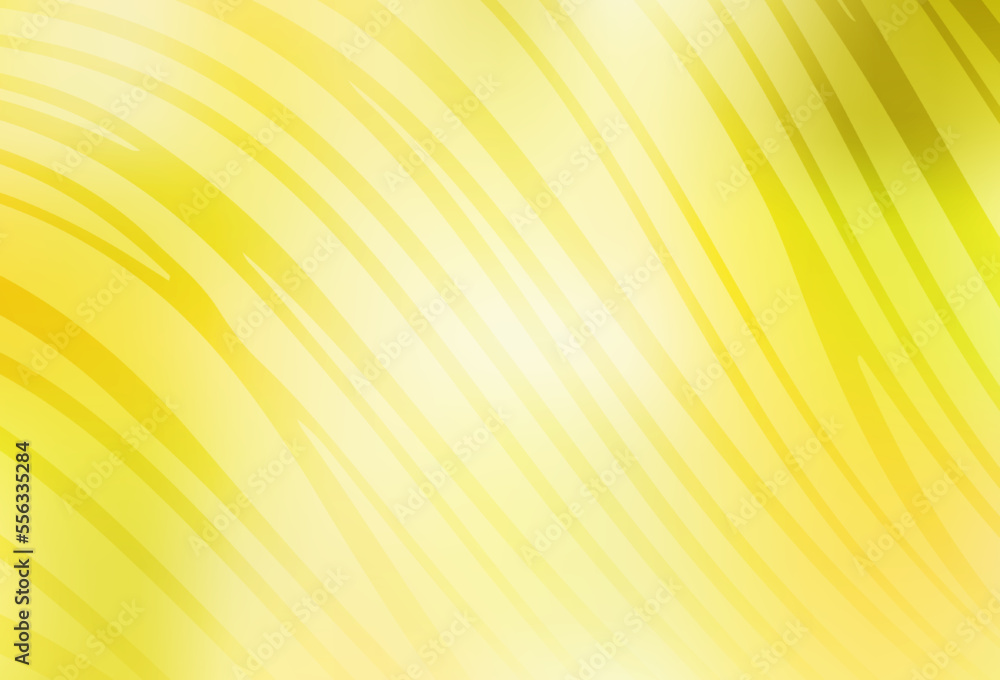 Obraz premium Light Yellow vector background with curved lines.