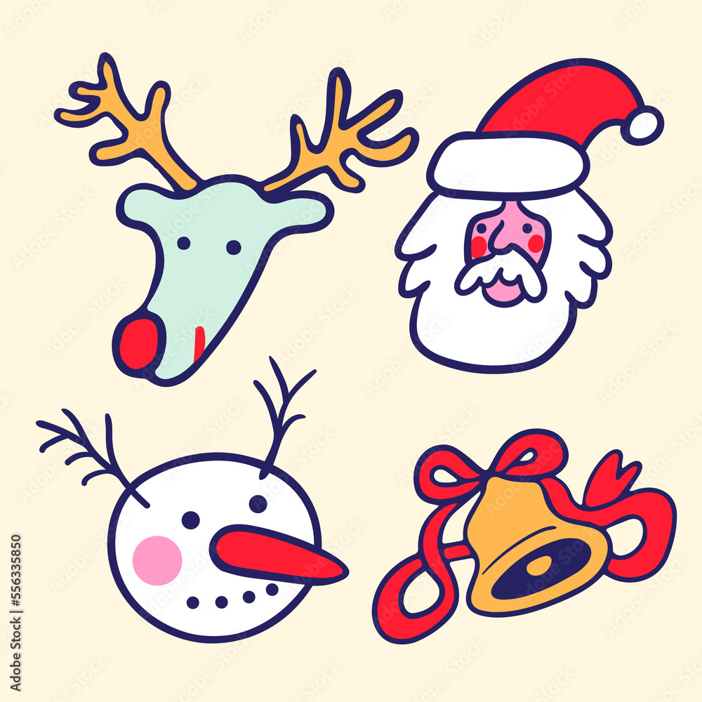 set of decorative elements for new year and christmas set of decorative elements for new year and christmas