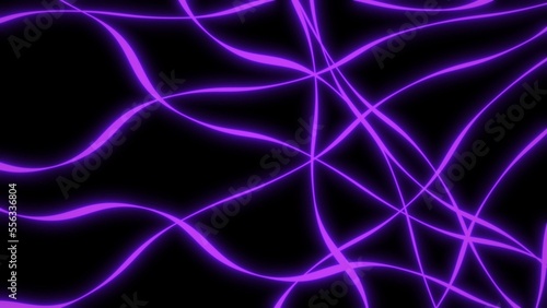 3d Optical geometric effect curved line abstract laser purple rays neon glow dynamic element.  © Anton Moskovchenko