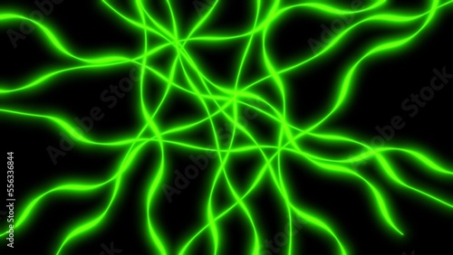 3d Optical geometric effect curved line abstract laser rays neon glow dynamic element. 
