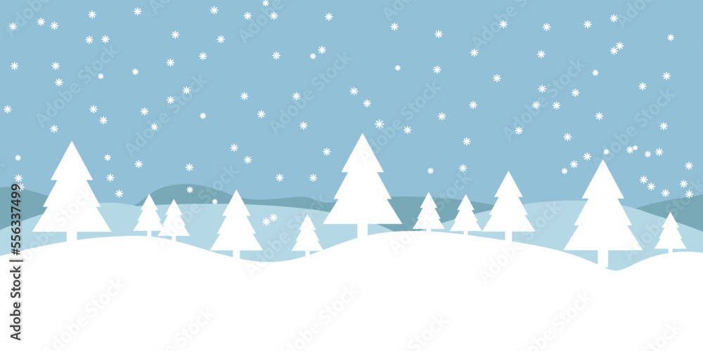 Winter background. Winter. Winter forest in blue and white. Vector design. Card. Winter background. Winter. Winter forest in blue and white. Vector design. Card.