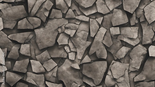 Pebbles, stones. Broken stone background. Illustration