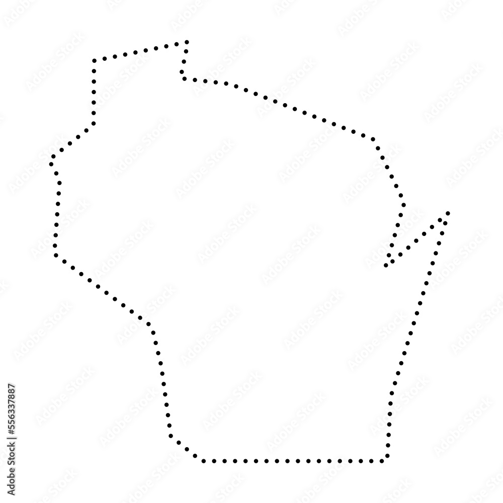 Wisconsin state of United States of America, USA. Simplified thick ...