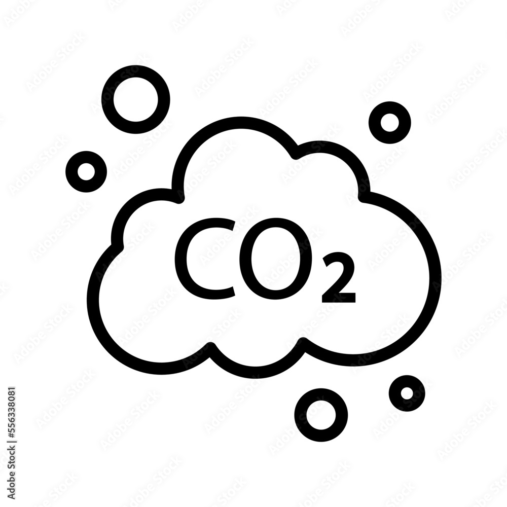 Icono de gas CO2. Concepto de neutralidad y meteorología. Ilustración vectorial Icono de gas CO2. Concepto de neutralidad y meteorología. Ilustración vectorial