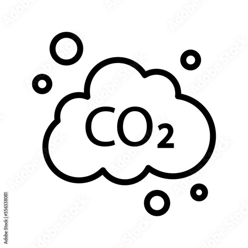 Icono de gas CO2. Concepto de neutralidad y meteorología. Ilustración vectorial