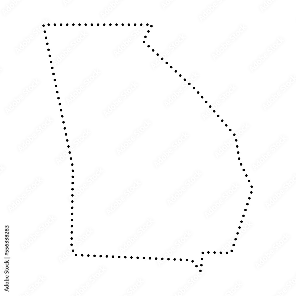 Georgia state of United States of America, USA. Simplified thick black outline map. Simple flat vector illustration Georgia state of United States of America, USA. Simplified thick black outline map. Simple flat vector illustration