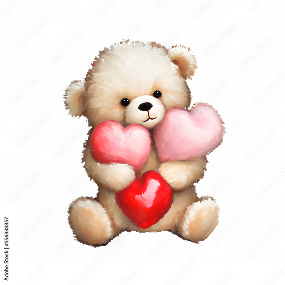 Teddy holding top a heart