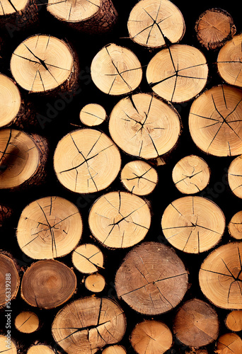 Pile wood logs for winter shortages Generative AI
