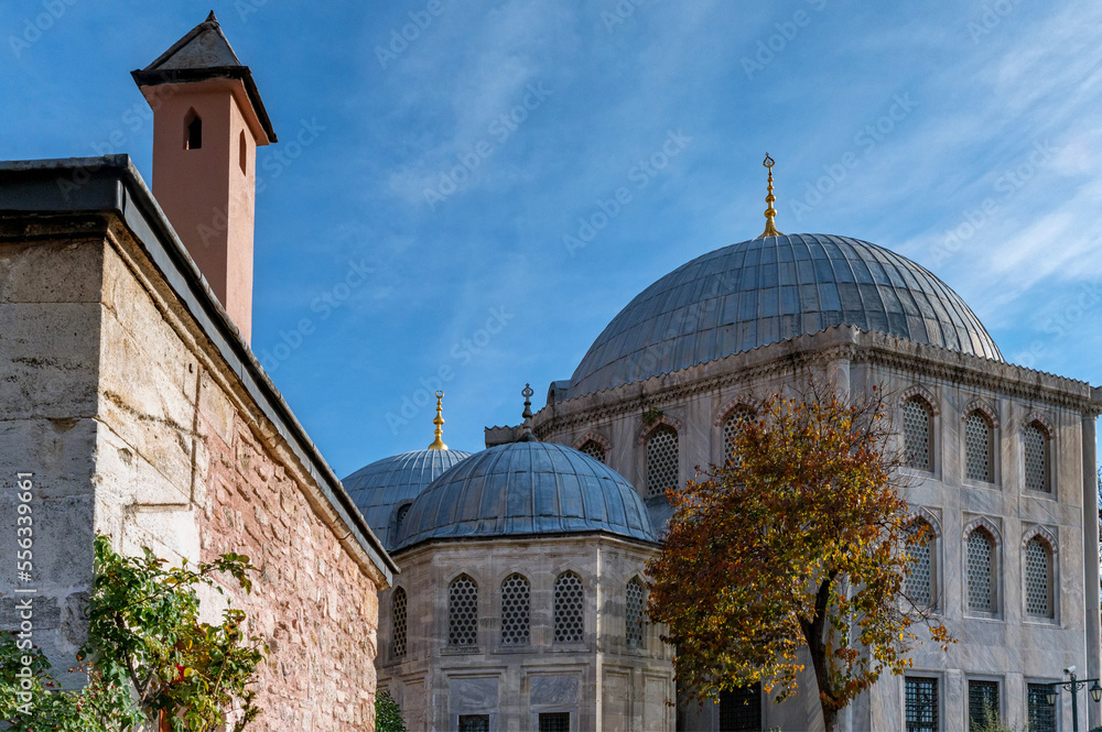 Close up of Hagia Sophia Grand Mosque exterior