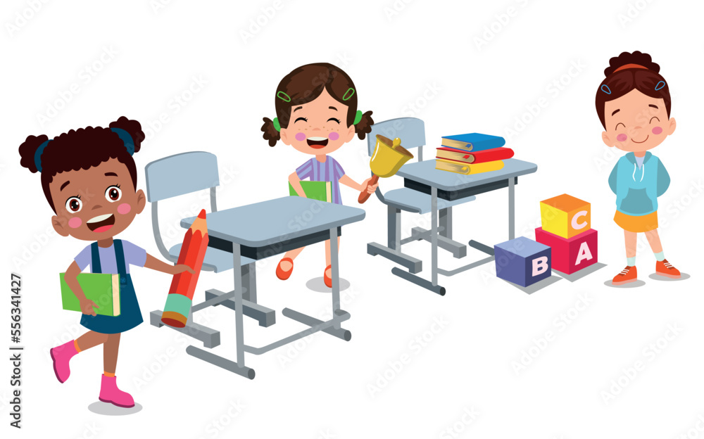 cute students in class at school