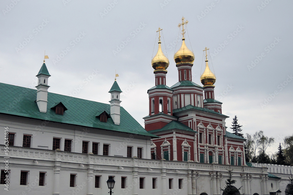 Novodevichy convent in Moscow in spring. UNESCO Heritage.