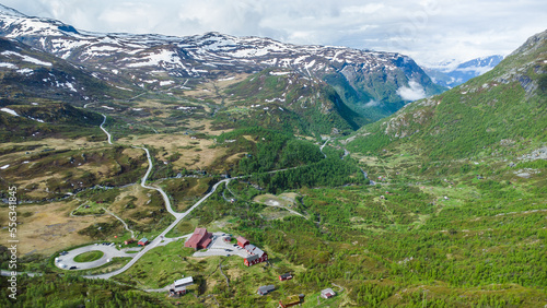 Mountain landscape at the sognefjell mountain area in Norway during summer photo