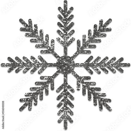 Silver Glitter Christmas Snowflake Icon for Xmas Poster Design | Greeting Cards | Print and More