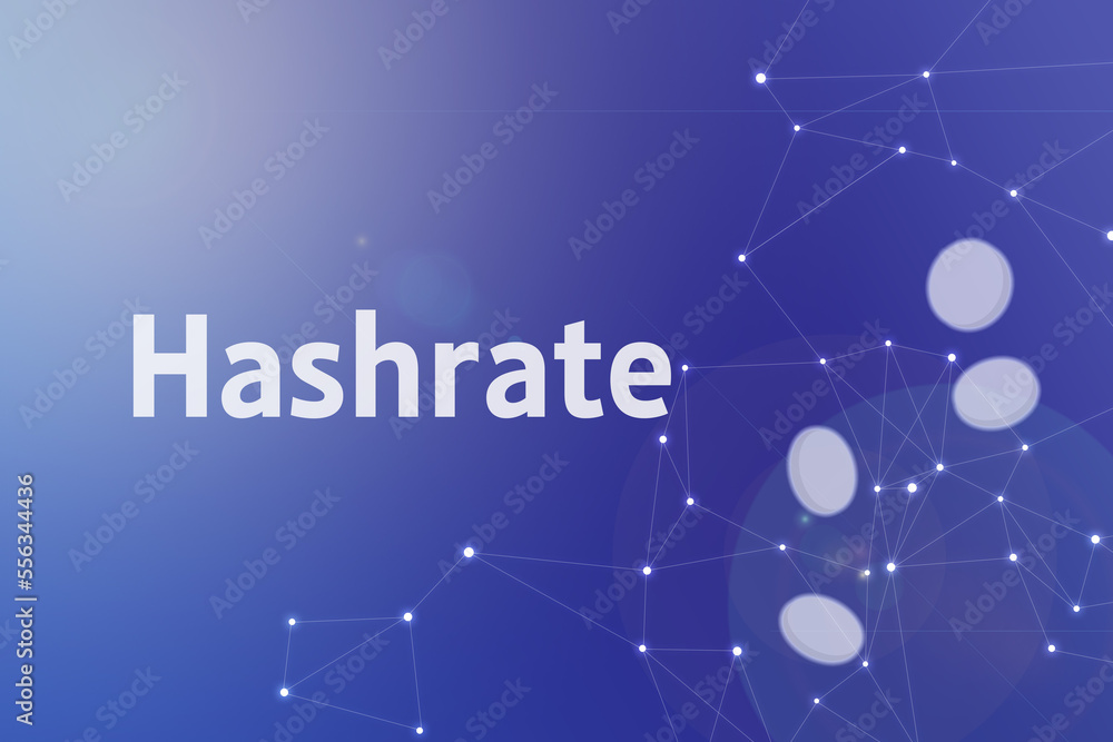 Fototapeta premium Title image of the word Hashrate. It is a Web3 related term.