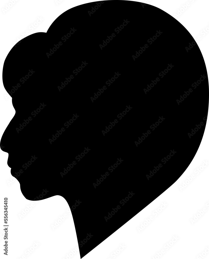female silhouettes in profile. diversity young women for poster or text. elegant background as well.
