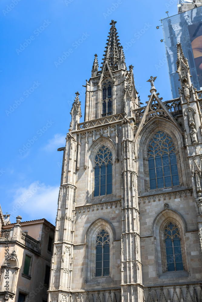 A fragment of the Barcelona Cathedral facade