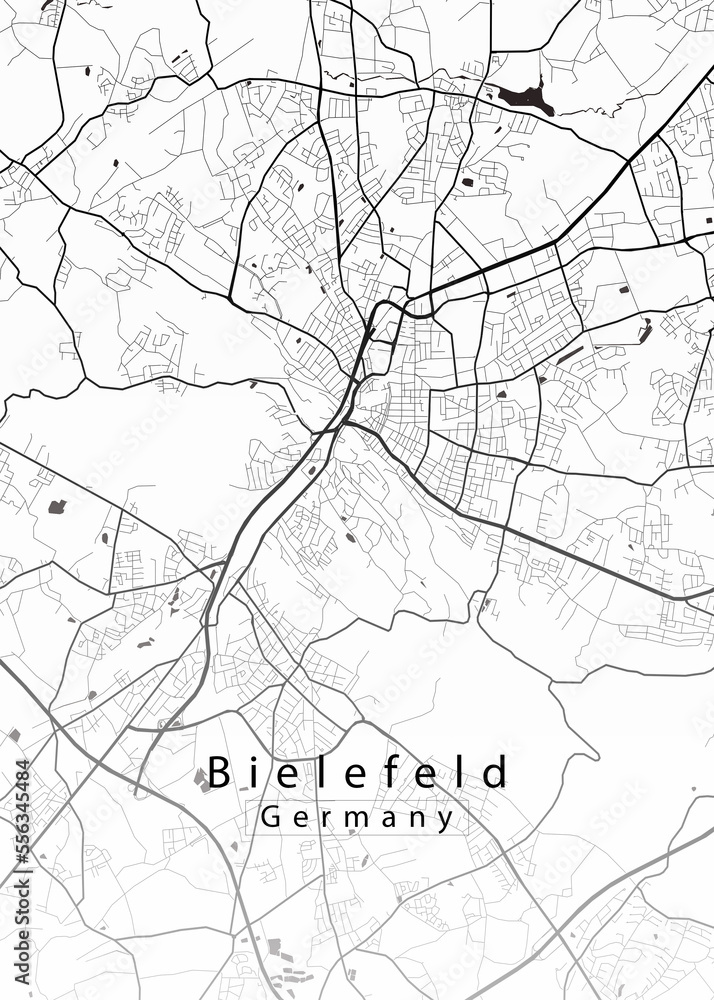 Obraz premium Bielefeld Germany City Map
