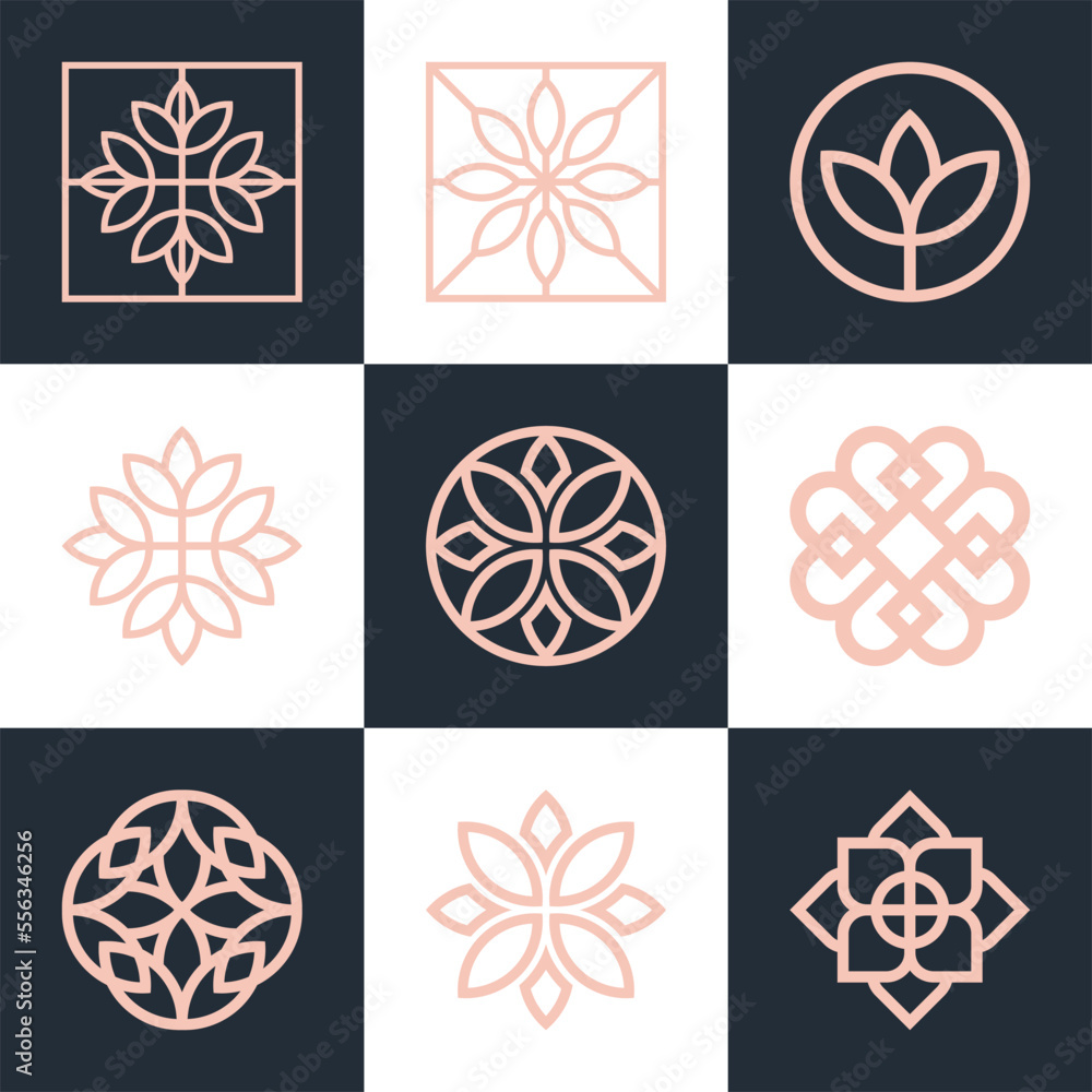 Flower Ornament Pattern Logo design inspiration