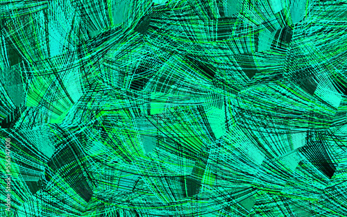 Light Green vector backdrop with memphis shapes.