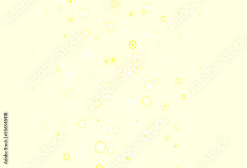 Light Green, Yellow vector background with bubbles.