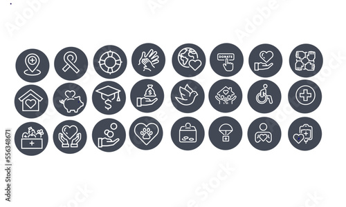 Volunteer and Charity icons vector design