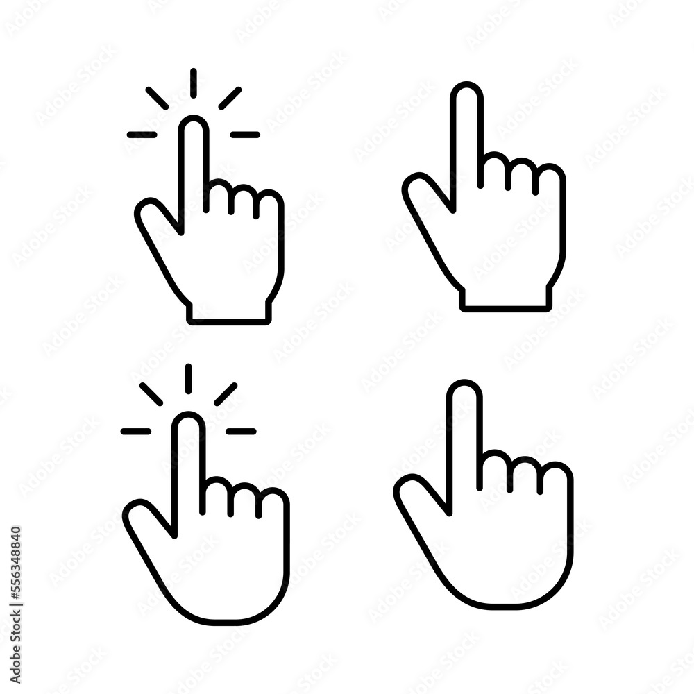 Hand cursor icon vector for web and mobile app. cursor sign and symbol. hand cursor icon clik Hand cursor icon vector for web and mobile app. cursor sign and symbol. hand cursor icon clik