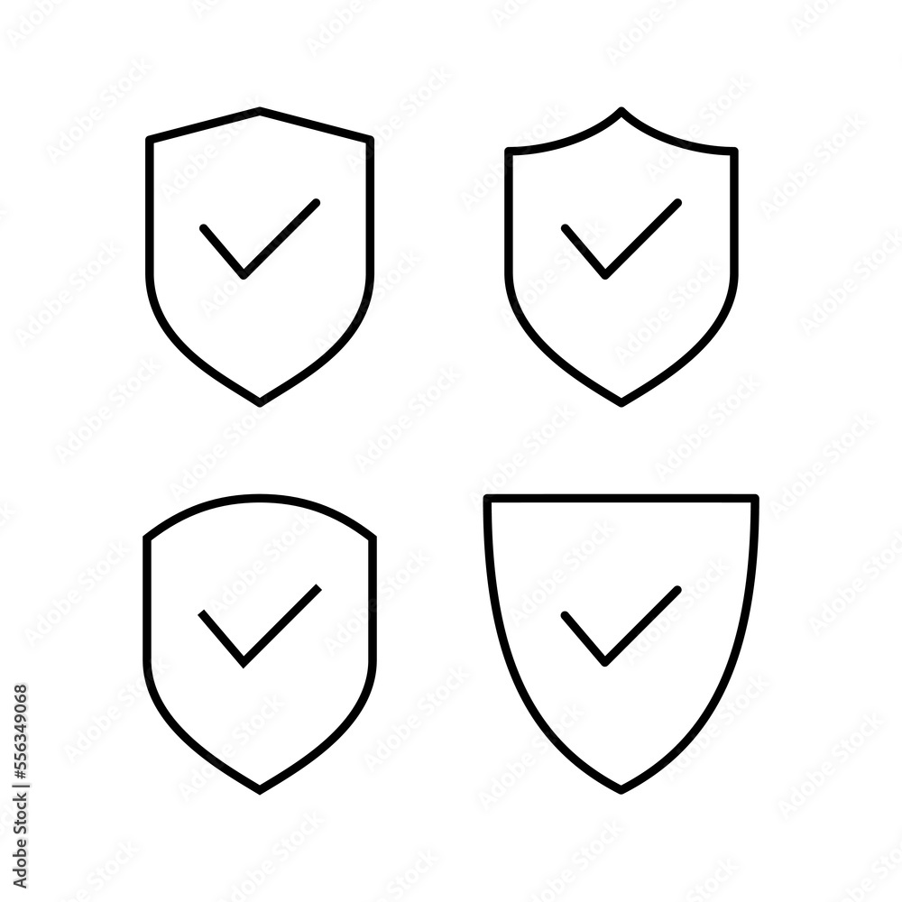 Shield check mark icon vector for web and mobile app. Protection approve sign. Insurance icon Shield check mark icon vector for web and mobile app. Protection approve sign. Insurance icon