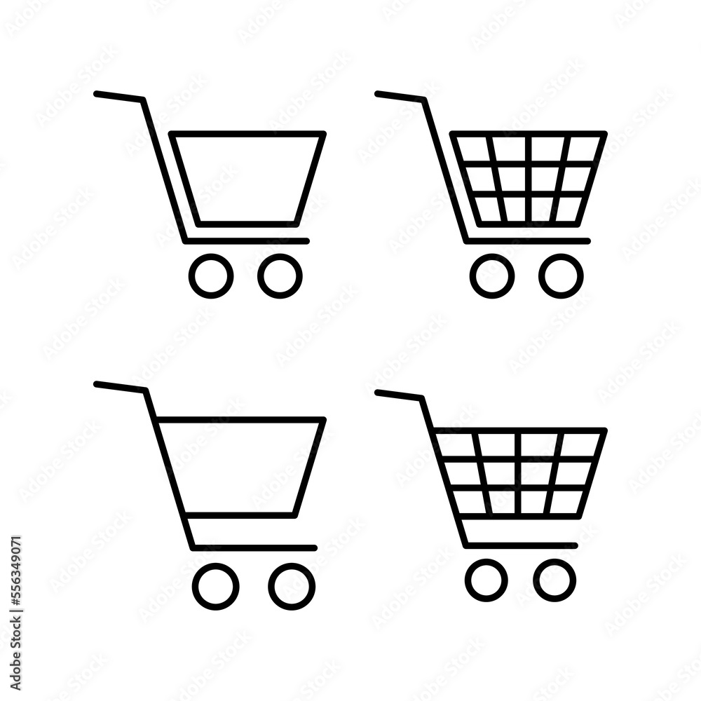 Shopping icon vector for web and mobile app. Shopping cart sign and symbol. Trolley icon Shopping icon vector for web and mobile app. Shopping cart sign and symbol. Trolley icon