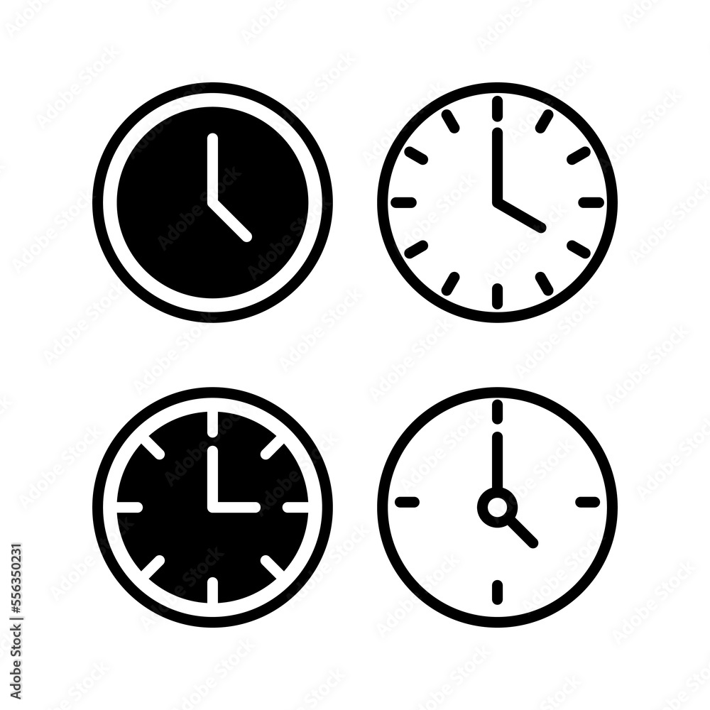 Clock icon vector for web and mobile app. Time sign and symbol. watch icon Clock icon vector for web and mobile app. Time sign and symbol. watch icon
