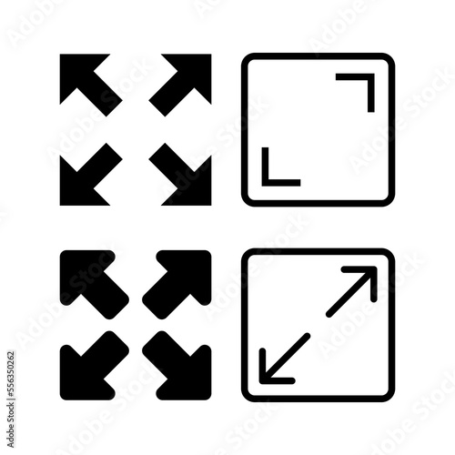 Fullscreen Icon vector for web and mobile app. Expand to full screen sign and symbol. Arrows symbol