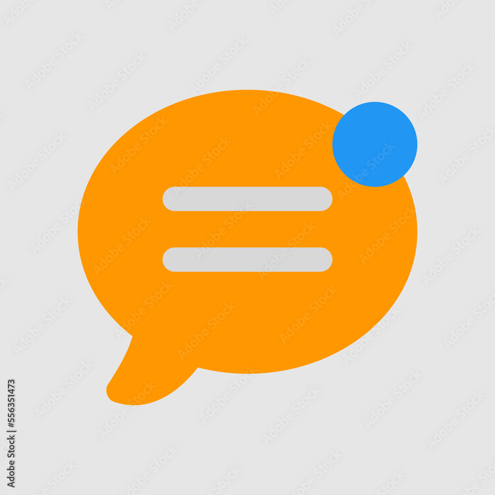Chat notification icon in flat style, use for website mobile app presentation